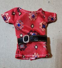 Barbie Doll Size or other Doll Fashionista Red Black Shirt CB4 
