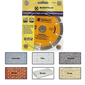 1 x 115mm Diamond Cutting Discs 4.5" Angle Grinder Blade, Tile Stone & Concrete - Picture 1 of 2