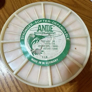 Carrete monofilamento Ande Premium Mono Line 1 lb 30 lb 1440 yardas rosa nuevo de lote antiguo - Imagen 1 de 2