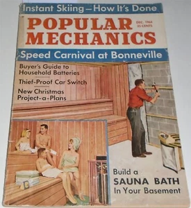 Popular Mechanics Magazine Vol 122 No 6 December 1964 Build a Sauna Bath - Picture 1 of 12