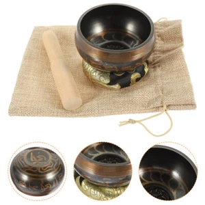 1 Set Kupfer Buddha Gesangsschüssel Leichte tibetische Meditationsschale mit - Bild 1 von 12