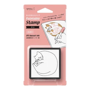 Midori Paintable Stamp Pre-Inked in Cat - NEW - Picture 1 of 7