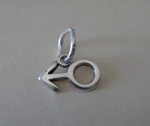 Sterling Silver Tiny 6x10mm Symbol or Sign of the Male Charm - Picture 1 of 3