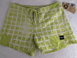 Hurley Bade Boardshorts 7 Teens limettengrün süß kariert GB03SNO - Bild 1 von 4