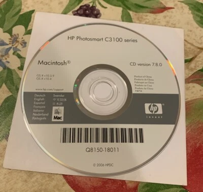 HP Photosmart C3100 Series  Software Disc Macintosh CD Version 7.8.0 Q8150-18011 - Image 1 of 4