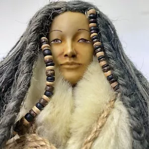 Folk Art Paper Mache Woman Sculpture Artist Paulette Cui Tibetan Nomad Ethnic - Picture 1 of 20