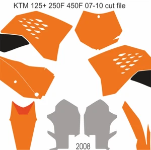 KTM Motocross MX Vektorvorlage 125cc+ 250F 450F 2007-2010 geschnittene Designdatei - Bild 1 von 1