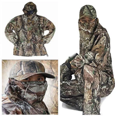 6639 New Bionic Camouflage Hunting Clothes Leaf Waterproof Jacket +Pants Suit - Image 1 of 4