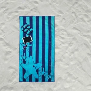 Starfish Oversized Cotton 34 x 64 Inches Quick Dry Beach Towel Set of 1, 2 or 4 - Picture 1 of 13