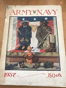 1937 Army vs. Navy College Football Game Program TOUGH ONE! FDR, WC FIELDS,++ - Picture 1 of 14