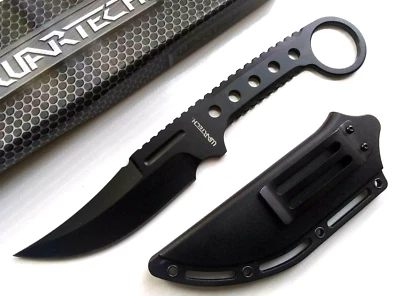 Concealed Carry 3.5 mm Thick Fixed Blade Full Tang Karambit Boot Knife Black - Image 1 of 4