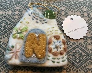 ANTROPOLOGÍA FIELTRO LANA MONOGRAMA UNIDAD ADORNO LETRA N CASA DE VACACIONES NAVIDAD - Imagen 1 de 6