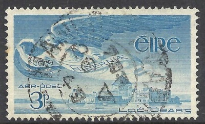 IRLANDA SCOTT C2 USADO EN MUY BUEN ESTADO - 1948 3p EMISIÓN DE CORREO AÉREO AZUL (A) CAT $9,50 Foto 1 de 2