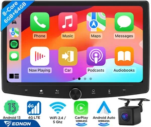 Apple Carplay 10.1" 8Core Android 13 Car Stereo Radio GPS Double 2 DIN Head Unit - Picture 1 of 21
