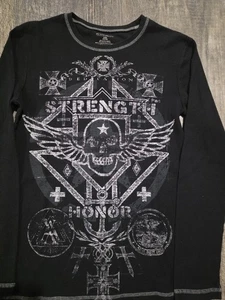 No Boundaries Men's Small "Strength" Afflictions Style Cross Shirt - Picture 1 of 7