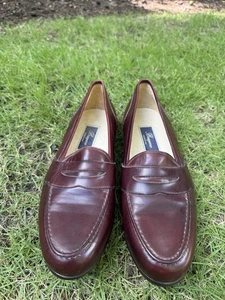 Vintage Bragano Cole Haan Italy Men's Leather Penny Loafers-Burgundy-Sz 9.5 M - Picture 1 of 12