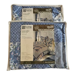 Jcpenney Home Collection Blue Diamond Floral Quilt Volant 2er Set - 18" x 84" - Bild 1 von 7