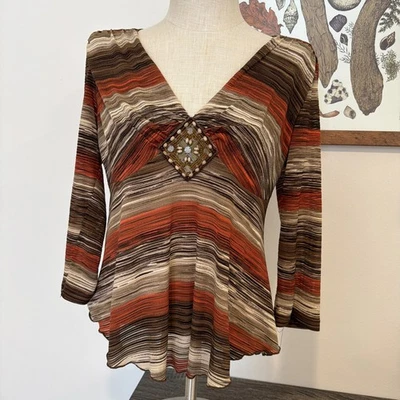 J.t.b. Blusa Mujer Boho Fairycore Mangas 3/4 Bebé Muñeca Y2K Vintage Lentejuelas Foto 1 de 4