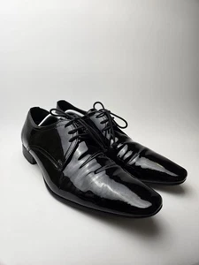 Zapatos de vestir de noche de charol negro para hombre Kurt Geiger KG talla 10,5 del Reino Unido - Imagen 1 de 13