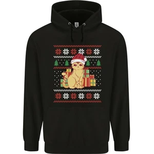 A Cute Christmas Cat With Presents Xmas Childrens Kids Hoodie - Picture 1 of 3