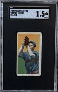 1910 T206 Cycle Zigaretten Tom Downey Fielding SGC 1,5 selten zurück zu nur 1%.  - Bild 1 von 2