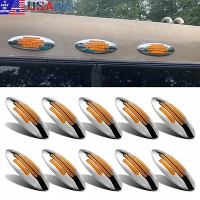 10 Amber 24LED 6.7" Side Marker Lights Camper Truck Trailer RV Running Lamp 12V - Image 1 of 4