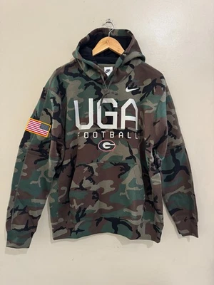 Nike UGA Georgia Bulldogs Football Team Issue PE Camo Hoodie Salute to Service L - Image 1 of 4