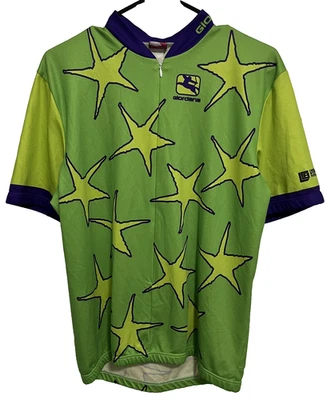 GIORDANA Bold Star Pattern Men Full Zip Short Sleeve Cycling Jersey XL-5-52 - Image 1 of 4