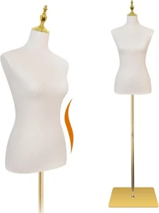 Maniquí femenino SHAREWIN, altura ajustable con soporte de metal y superficies de cuero - Imagen 1 de 7