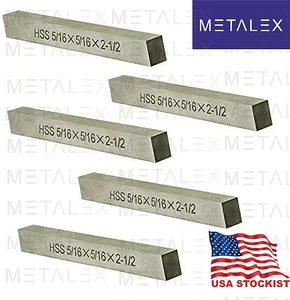 5 Pc 1/4" Square HSS Tool Bit Set M2 Grade 2-1/2" Length Lathe Cutting Tools - Picture 1 of 5