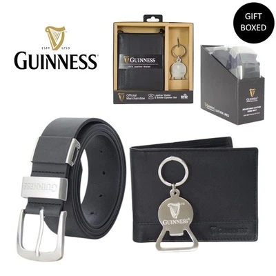Guinness® Black Leather Wallet RFID Blocking Bi-Fold w/ Coin Pocket – Men’s