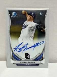 2014 Bowman Draft Chrome #BCA-ZL Zech Lemond Padres Auto - Bild 1 von 2