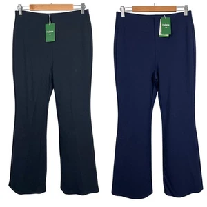 Lot (2) HALARA Women's LP Black/Blue Flex High Waist Pull On Flare Work Pants - Picture 1 of 15