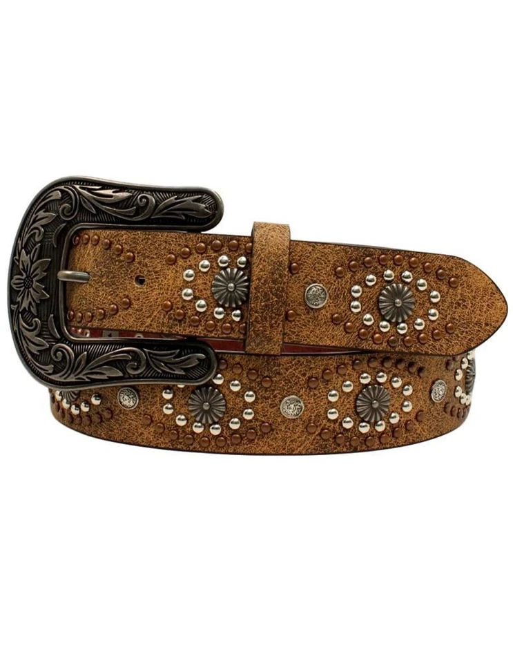 Cinturón Nocona Western para mujer cuero envejecido cobre tachuelas N3411002 Foto 1 de 1