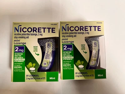 Nicorette 2mg Mini Lozenge *Lot of 2* - Mint - 81ct (expires 09/26) - Image 1 of 3