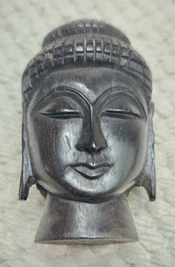 Antique Carved Wooden Face Wood Carving Religious Buddha From India - Picture 1 of 8