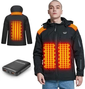 Heated jackets for Men Women with 14400mAh Battery Medium, Men's Black - Picture 1 of 6