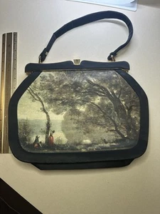 Jean Baptiste Camille Corot's painting, Souvenir de Mortefontaine Silk Handbag - Picture 1 of 10