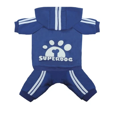 LONTEPET Mono con Capucha para Perros Pequeños y Cachorros, Algodón Suave, Azul Foto 1 de 4