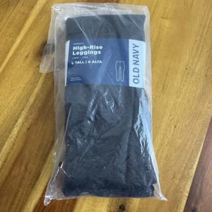 Old Navy Black High Rise Leggings Women’s Size Large Tall LT NEW - Picture 1 of 3