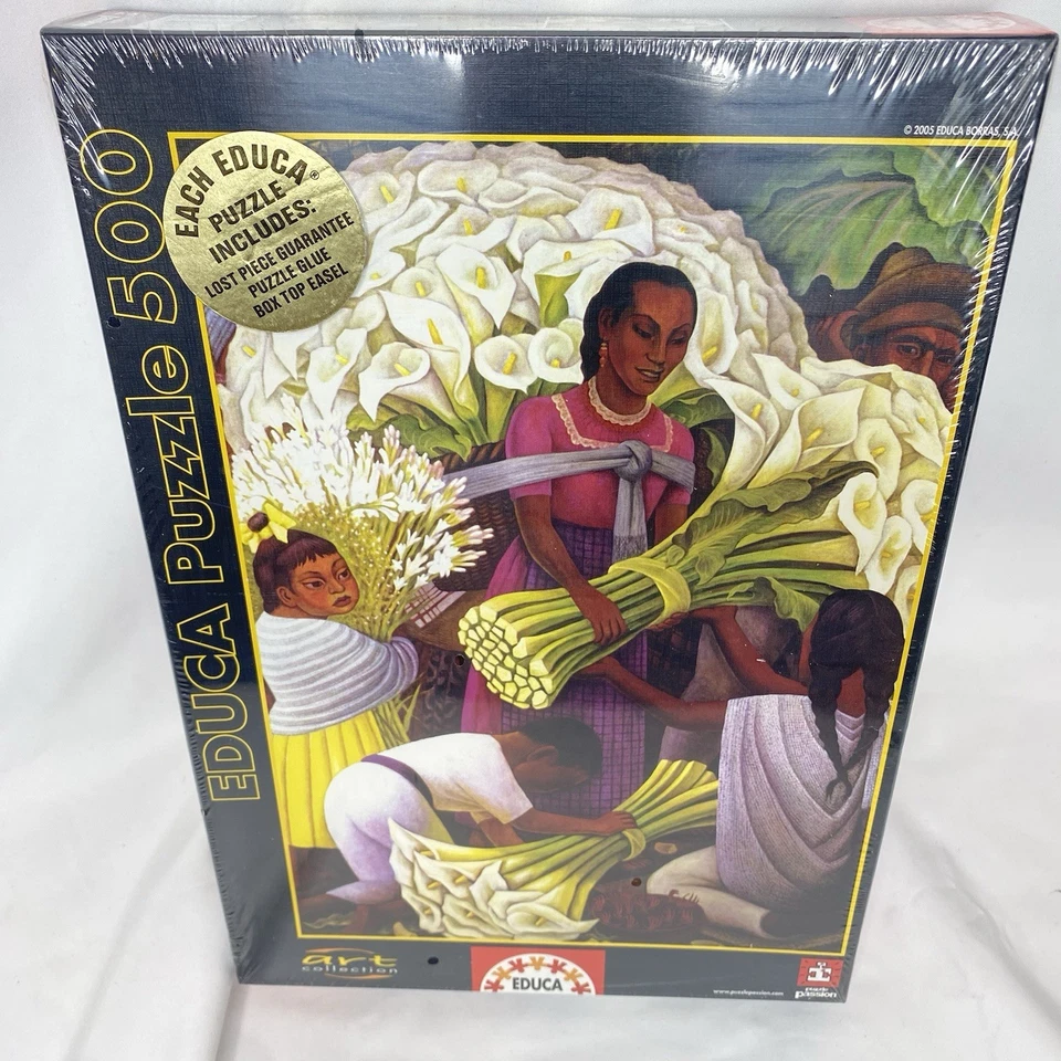 Новый и запечатанный Diego Rivera Educa головоломка 500 шт. цветок Vendo искусства - Изображение 1 из 4