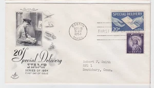 TurtlesTradingPost- 20 Cent Special Delivery 1954- FDC #E20 Artcraft Cachet - Picture 1 of 1