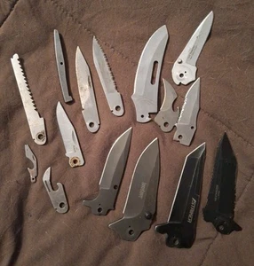 Knife Blade Parts Lot of 15, Incl. Gerber, Kershaw, Frost, NW Trail & Unbranded - Picture 1 of 11