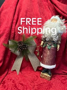 *CHRISTMAS ~ Estate Find Christmas 18" Tall Santa Figurine Holding MOON Satchel - Picture 1 of 10