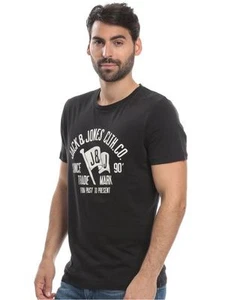 Jack & Jones Men's Jorraffa Tee Ss Crew Neck Noos T-Shirt. Size: Medium. Black - Picture 1 of 2