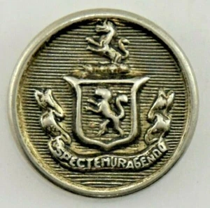 Vintage Silver Tone Spectemur Agendo Button Co Uniform Buttons Lion Shield - Picture 1 of 6