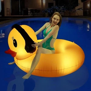 Inflatable Duck Pool Float with Lights, Solar Powered Pool Inflatables Duck F... - Picture 1 of 7