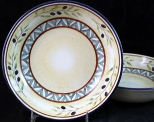 Sakura LES OLIVES 2 Coupe Soup Bowls GREAT CONDITION - Picture 1 of 5