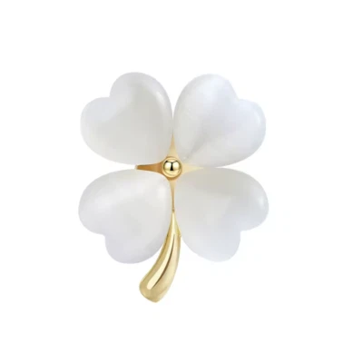 Four Leaf Clover Enamel Shamrock Brooch Irish Pin Gift For Mother  Women Jewelry - Imagem 1 de 4