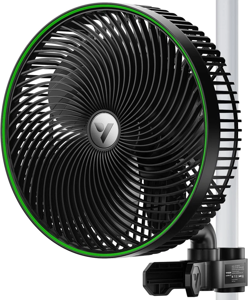 VIVOSUN AeroWave E9 Clip-on Fan,EC Motor,Auto Oscillation Fan,Air Circulator - Image 1 of 4